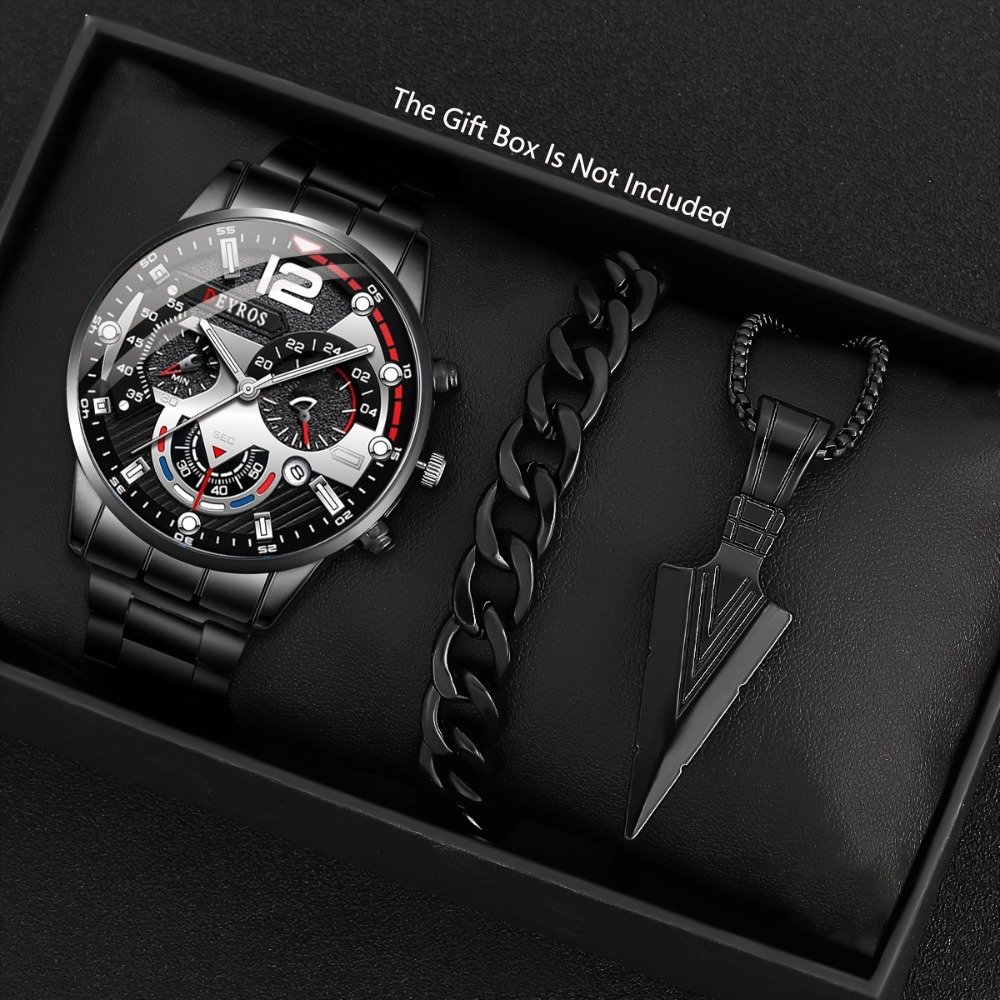Best Jewelry Watches For Men - 3 pièces/ensemble mode montre pour hommes