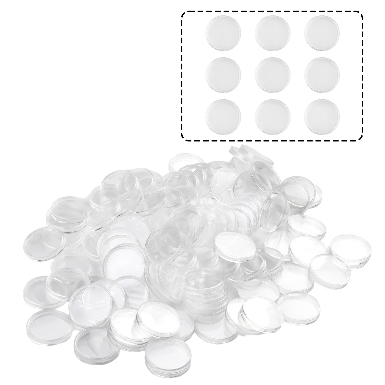 Collectors Coins Jewelry & Watches Of Smithtown Photos - 100 capsules rondes transparentes en plastique