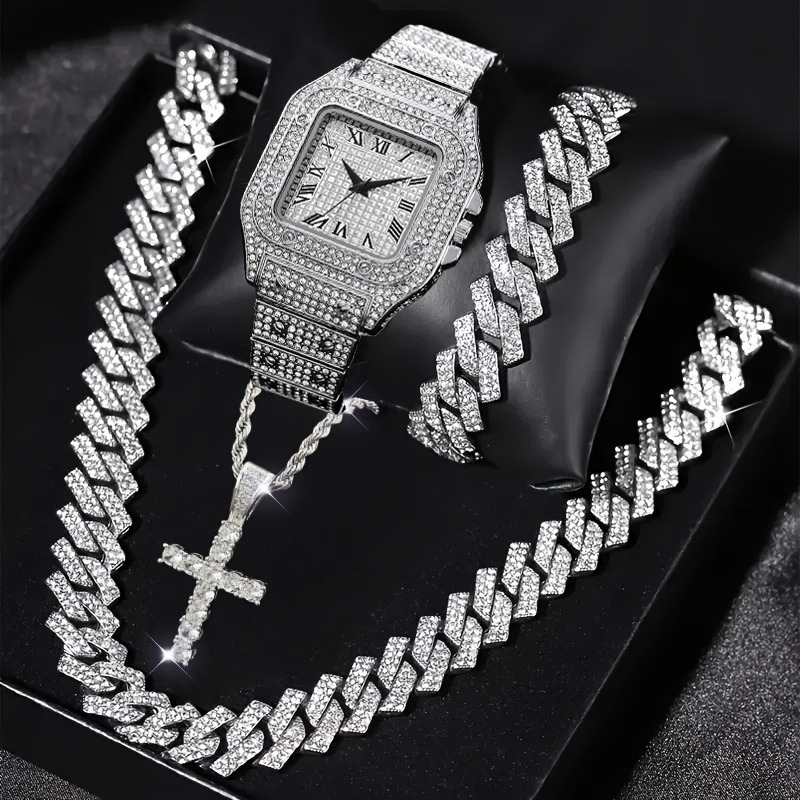 Jewelry Watches Men - Ensemble de 4 montres carrées pour
