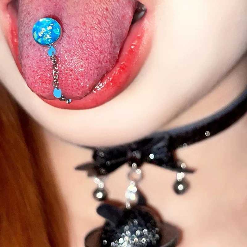 1 pièce Piercing de langue en  - Titanium Steel Ring avis et prix