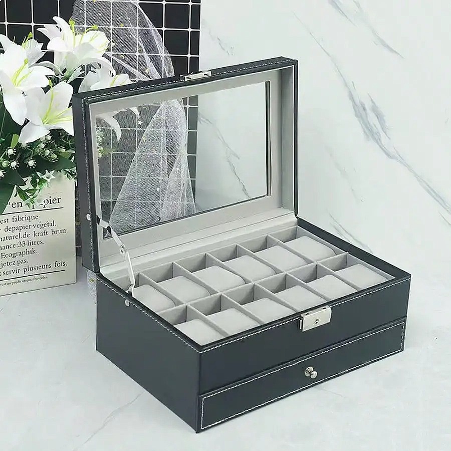 Boîte à montres 12 emplacement - Jewelry Watches Men avis et prix