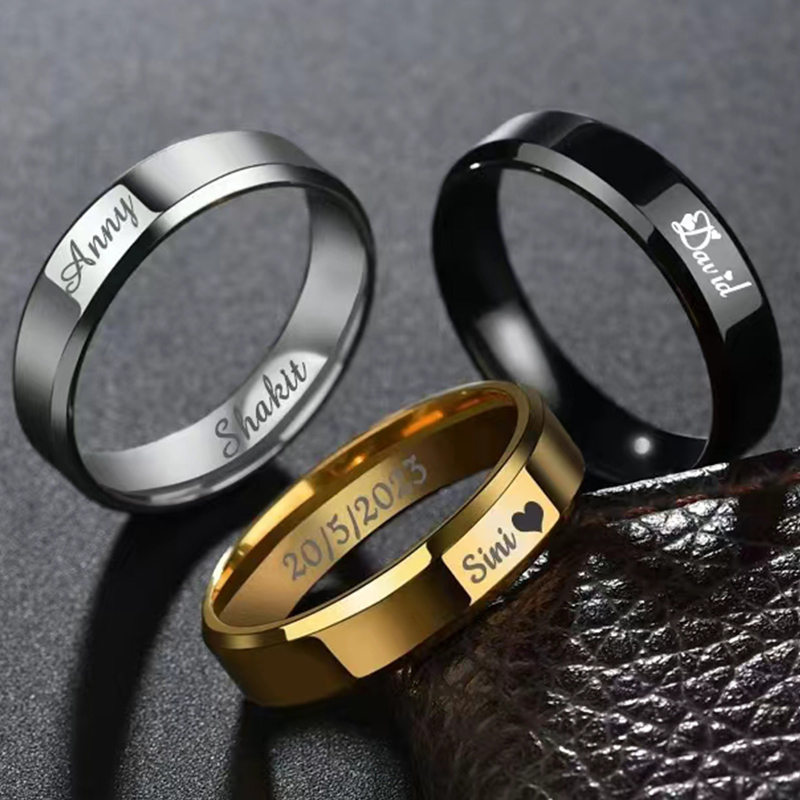 Bagues Personnalisées Gravées  - Titanium Steel Ring avis et prix