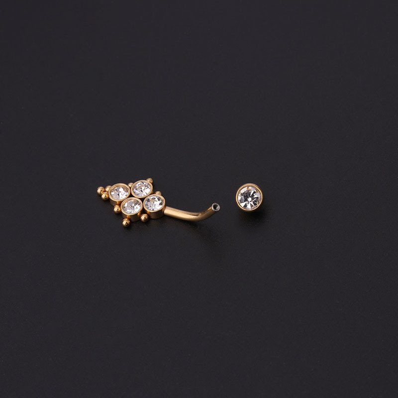 Anneaux de nombril en zircon d - Titanium Steel Ring avis et prix